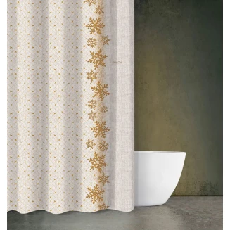 Κουρτίνα Μπάνιου Χριστουγεννιάτικη Des 414 με Κρίκους 180x200 Saint Clair