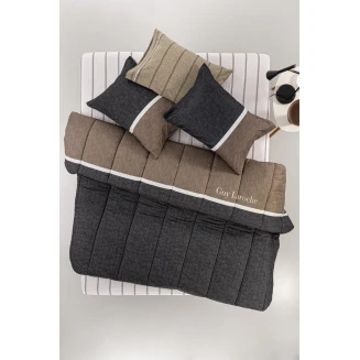 Παπλωματοθήκη Διπλή 225x245 Guy Laroche Beverly Suede Carbon