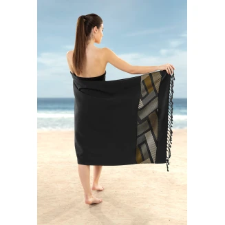 Πετσέτα Θαλάσσης 90x170 Guy Laroche Pestemal 26 Black