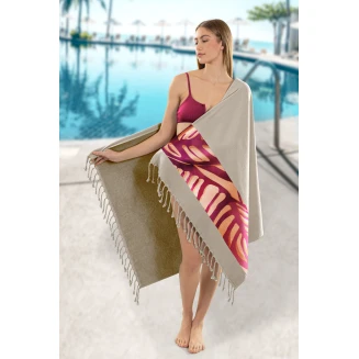 Πετσέτα Θαλάσσης 90x170 Guy Laroche Pestemal 28 Beige