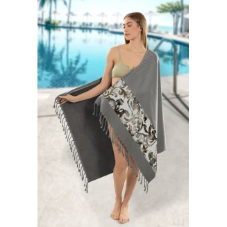 Πετσέτα Θαλάσσης Παρεό Pestemal 90x170 Guy Laroche 20 Anthracite