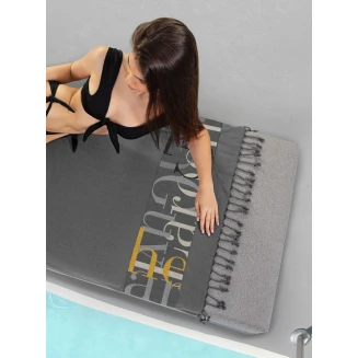 Πετσέτα Θαλάσσης Παρεό Pestemal 90x170 Guy Laroche 25 Anthracite