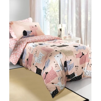 Σεντόνια Σετ Μονά 160x260 Saint Clair Doggy Pink