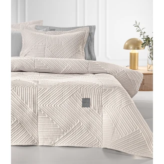 Κουβερλί Σετ 2 Τεμαχίων Ημίδιπλο 180x240 Guy Laroche Ziana Natural