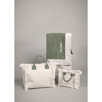 Τσάντα Ώμου 40x35x20 Feel And Touch Caribbean Ammos-Khaki