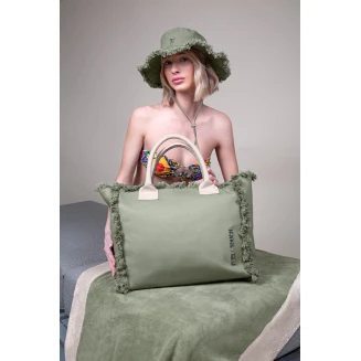 Τσάντα Ώμου 40x35x20 Feel And Touch Caribbean Khaki-Ammos