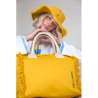 Τσάντα Ώμου 40x35x20 Feel And Touch Caribbean Mustard-Ammos