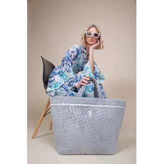 Τσάντα Παραλίας 40x68x40 Feel And Touch Icon Titanium