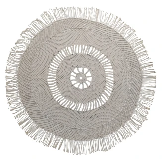 Χαλί Στρογγυλό  Macrame Κόμβος Φ 150 Natural