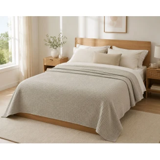 Κουβέρτα Πικέ Μονή 160x240 Le Blanc Reactive Sanforized 100% Cotton Light Grey