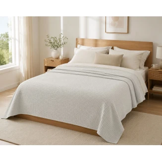 Κουβέρτα Πικέ Μονή 160x240 Le Blanc Reactive Sanforized 100% Cotton White