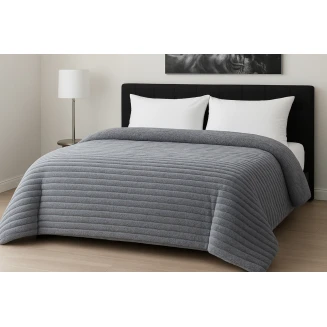 Κουβερτοπάπλωμα Le Blanc Flannel Comfort Υπέρδιπλο 220Χ240 700gsm RIB Light Grey
