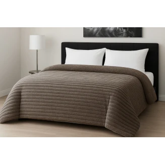 Κουβερτοπάπλωμα Le Blanc Flannel Comfort Υπέρδιπλο 220Χ240 700gsm RIB Moka