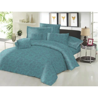 Σεντόνια Σετ Μονά Με Λάστιχο 100x200+22 Κόμβος Cotton Line Printed Lahor Petrol