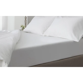Σεντόνια Σετ Υπέρδιπλα 250x280 Κόμβος Satin Plain TC300 100% Cotton Λευκό