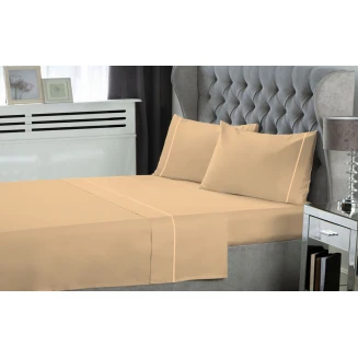 Σεντόνια Σετ Γίγας 270x300 Le Blanc Μονόχρωμα Με Φυτίλι Sand