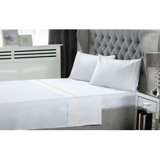 Σεντόνια Σετ Μονά 170x270 Le Blanc Μονόχρωμα Με Φυτίλι White