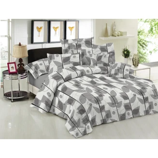 Σεντόνια Σετ Υπέρδιπλα 240x270 Le Blanc Premium Leaves Grey
