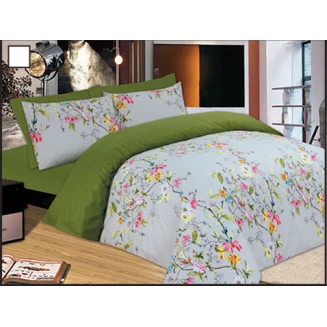 Σεντόνια Σετ Μονά Με Λάστιχο 100x200+33 Le Blanc Premium Flowers Green