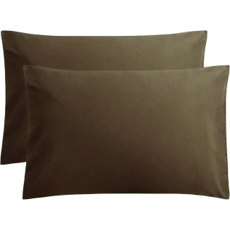 Μαξιλαροθήκες Σετ 2 Τεμαχίων 50x70 Le Blanc Μονόχρωμες Brown
