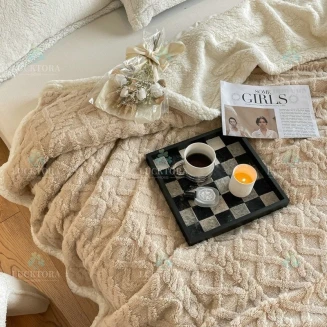 Κουβέρτα Προβατάκι Μονή 160x220 Lucktora 2KG Μπέζ