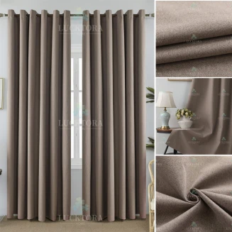 Κουρτίνα Με Κρίκους 270X265cm Lucktora A6010-24 Καφέ 100% Blackout