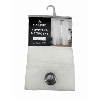 Κουρτίνα Με Κρίκους 270X285CM Lucktora A6074 12 Λευκό