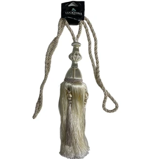 Lucktora Δέστρα Κουρτίνας Με Φούντα Και Διαμάντι FHQ-Εκρού