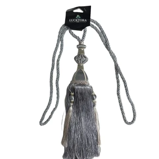 Lucktora Δέστρα Κουρτίνας Με Φούντα Και Διαμάντι FHQ-Γκρί