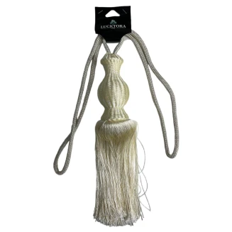 Lucktora Δέστρα Κουρτίνας Με Φούντα Και Σχέδιο DNJHP-Εκρού