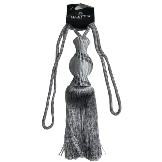 Lucktora Δέστρα Κουρτίνας Με Φούντα Και Σχέδιο DNJHP-Γκρί