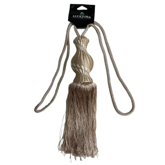 Lucktora Δέστρα Κουρτίνας Με Φούντα Και Σχέδιο DNJHP-Μπέζ