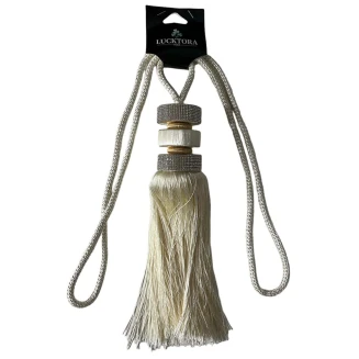 Lucktora Δέστρα Κουρτίνας Με Φούντα Και Στράς SSCSZ-Εκρού