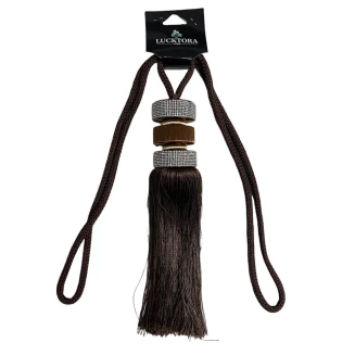 Lucktora Δέστρα Κουρτίνας Με Φούντα Και Στράς SSCSZ-Καφέ