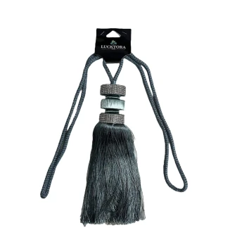 Lucktora Δέστρα Κουρτίνας Με Φούντα Και Στράς SSCSZ-Πετρόλ