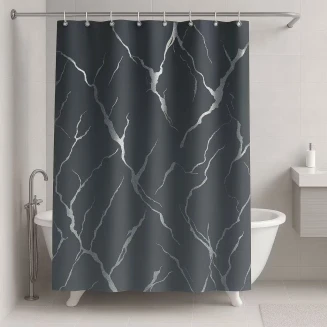 Lucktora Κουρτίνα Mπάνιου με Xρυσό Tύπωμα 180×180 -2