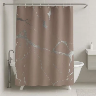 Lucktora Κουρτίνα Mπάνιου με Xρυσό Tύπωμα 180×180 -4