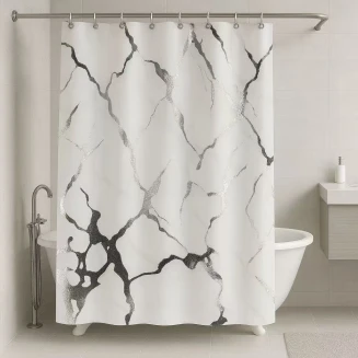 Lucktora Κουρτίνα Mπάνιου με Xρυσό Tύπωμα 180×180 -6