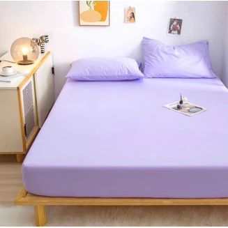 Lucktora Μονόχρωμο Σεντόνι Διπλό 200x240 Μοβ