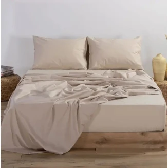 Lucktora Μονόχρωμο Σεντόνι  Υπέρδιπλο 220x240 Ανοιχτό Μπεζ