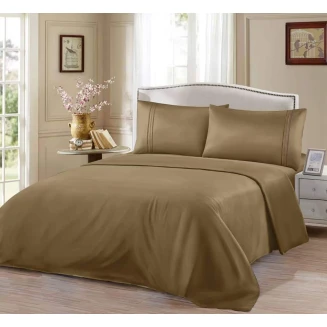 Παπλωματοθήκη Σετ Μονόχρωμη - Καφέ Υπέρδιπλη-220x240CM Lucktora