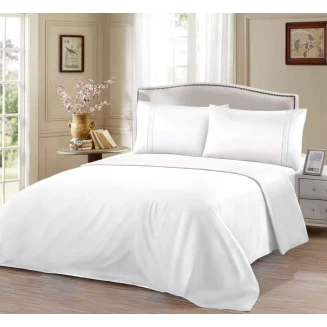 Παπλωματοθήκη Σετ Μονόχρωμη - Λευκό Μονό-160x220CM Lucktora