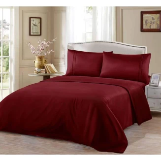 Παπλωματοθήκη Σετ Μονόχρωμη - Μπορντό Μονό-160x220CM Lucktora