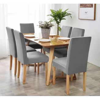 Lucktora Σετ 6τμχ Ελαστικά Καλύμματα Καρέκλας Χωρίς Βολάν -1