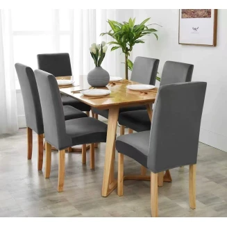 Lucktora Σετ 6τμχ Ελαστικά Καλύμματα Καρέκλας Χωρίς Βολάν -2