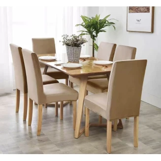 Lucktora Σετ 6τμχ Ελαστικά Καλύμματα Καρέκλας Χωρίς Βολάν -4