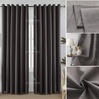Κουρτίνα Με Κρίκους 270X265cm Lucktora A6010-26 Mπεζ-Καφέ 100% Blackout