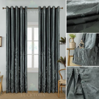 Κουρτίνα Με Κρίκους 200X290CM Lucktora A6042 16 Γκρί Σκούρο