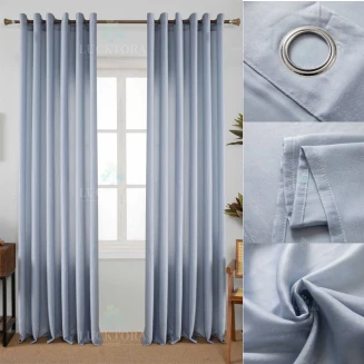 Κουρτίνα Με Κρίκους 270X290CM Lucktora A6341 15 Μπλέ