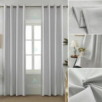 Κουρτίνα Με Κρίκους 140X265cm Lucktora AD6010-1 Λευκό 100% Blackout